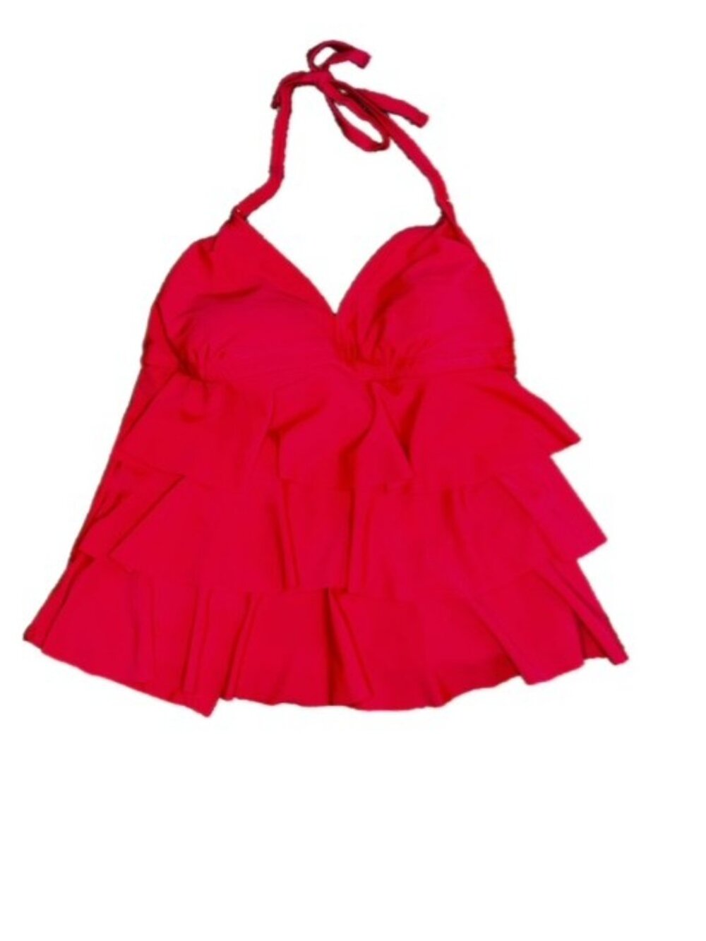 Catalina Layered Tiered Tankini Swimwear Red Size S 4/6